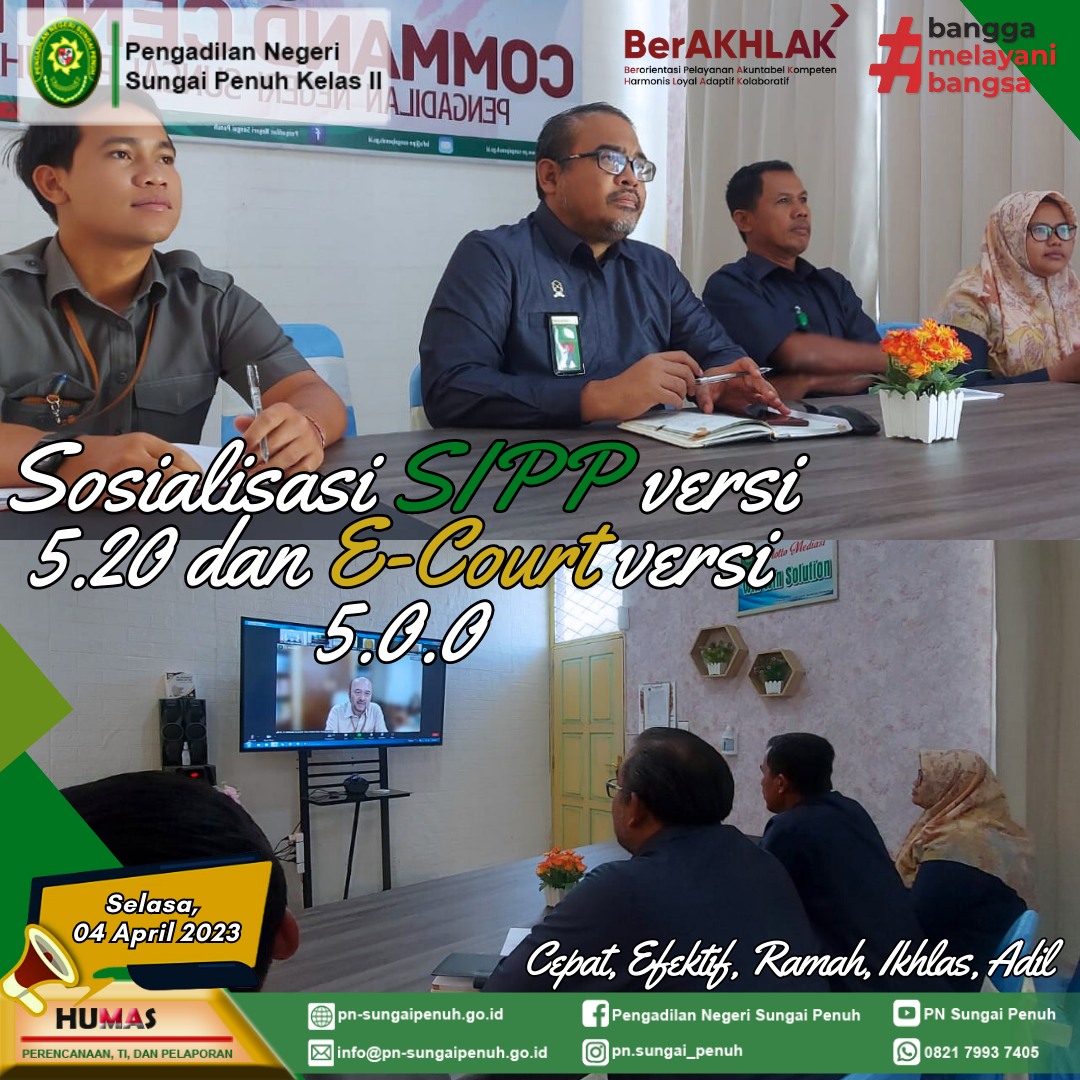 Sosialisasi SIPP versi 5.20 dan E-Court versi 5.0.0